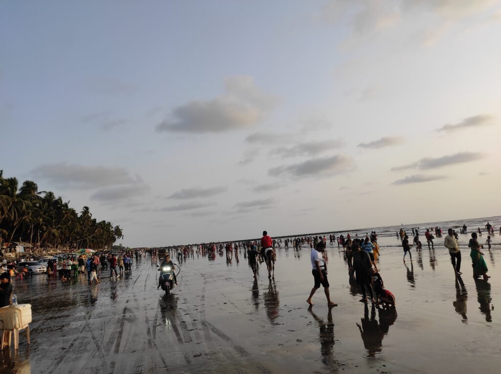 Evening sky over the sea at Gorai Beach