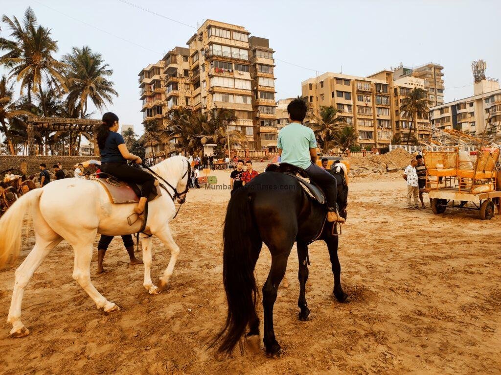 Horse ride on Versova Beach in the evening