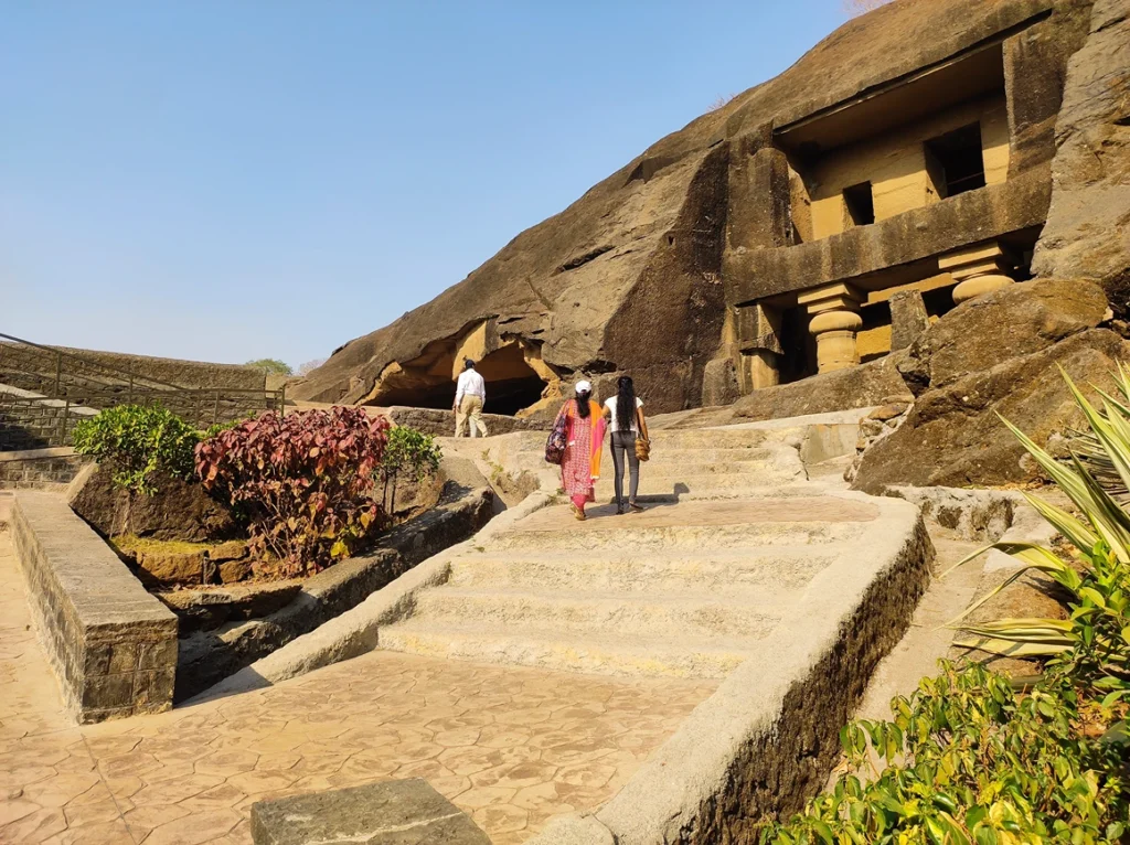 Rock-cut steps leading to the Kanheri Caves