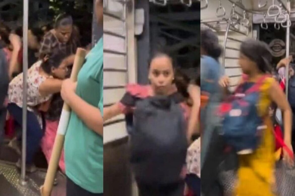 Viral Video Shows Commuters Risking Safety by Boarding Moving Mumbai Local Train in Search of Seats