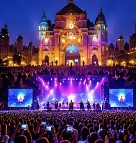 Concert crowd at an evening event in Mumbai