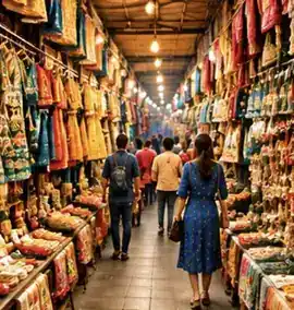 Shopping street market in Mumbai